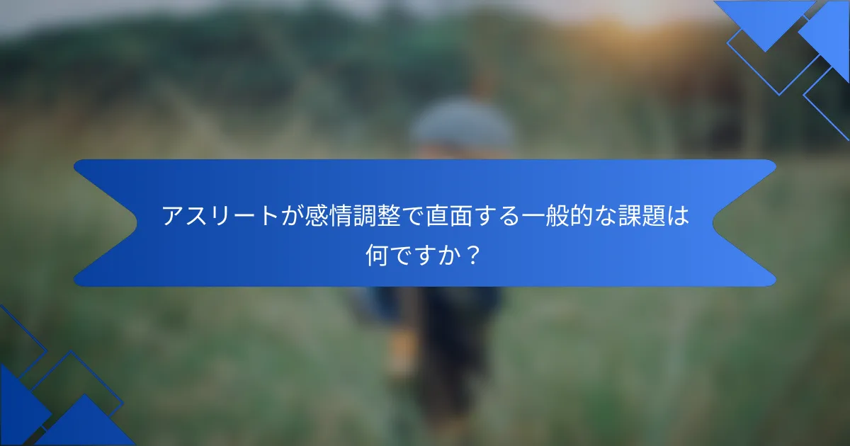 アスリートが感情調整で直面する一般的な課題は何ですか？