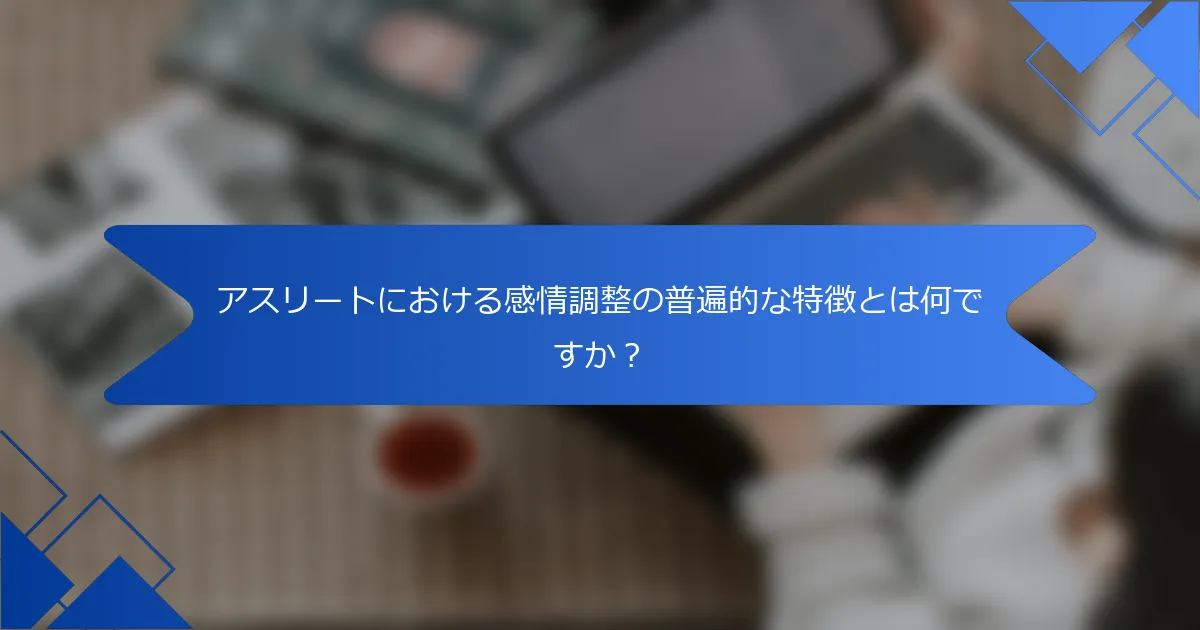 アスリートにおける感情調整の普遍的な特徴とは何ですか？