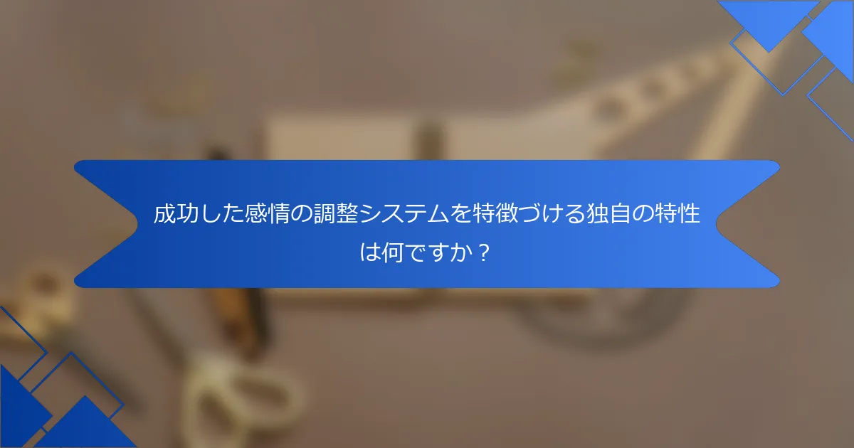 成功した感情の調整システムを特徴づける独自の特性は何ですか？