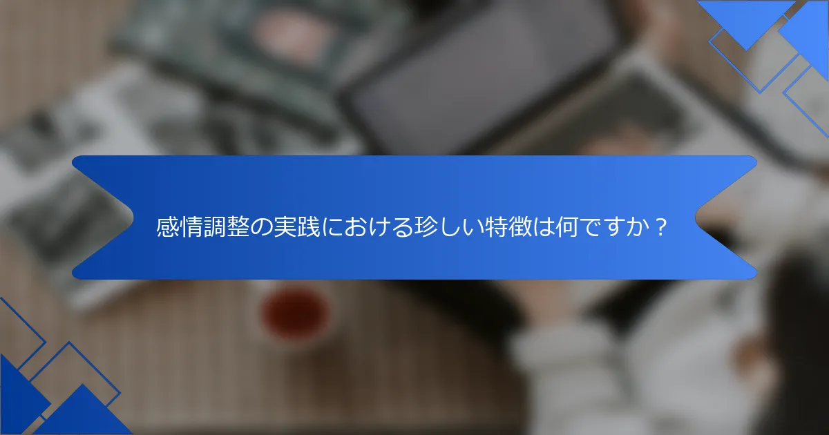 感情調整の実践における珍しい特徴は何ですか？