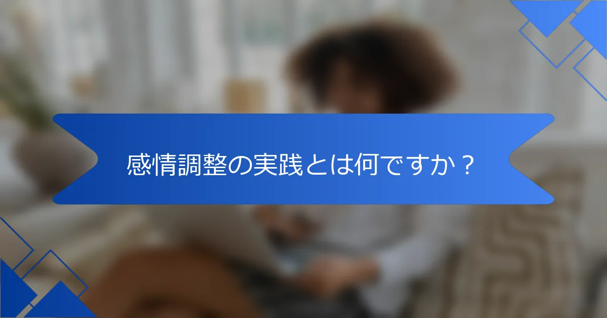 感情調整の実践とは何ですか？