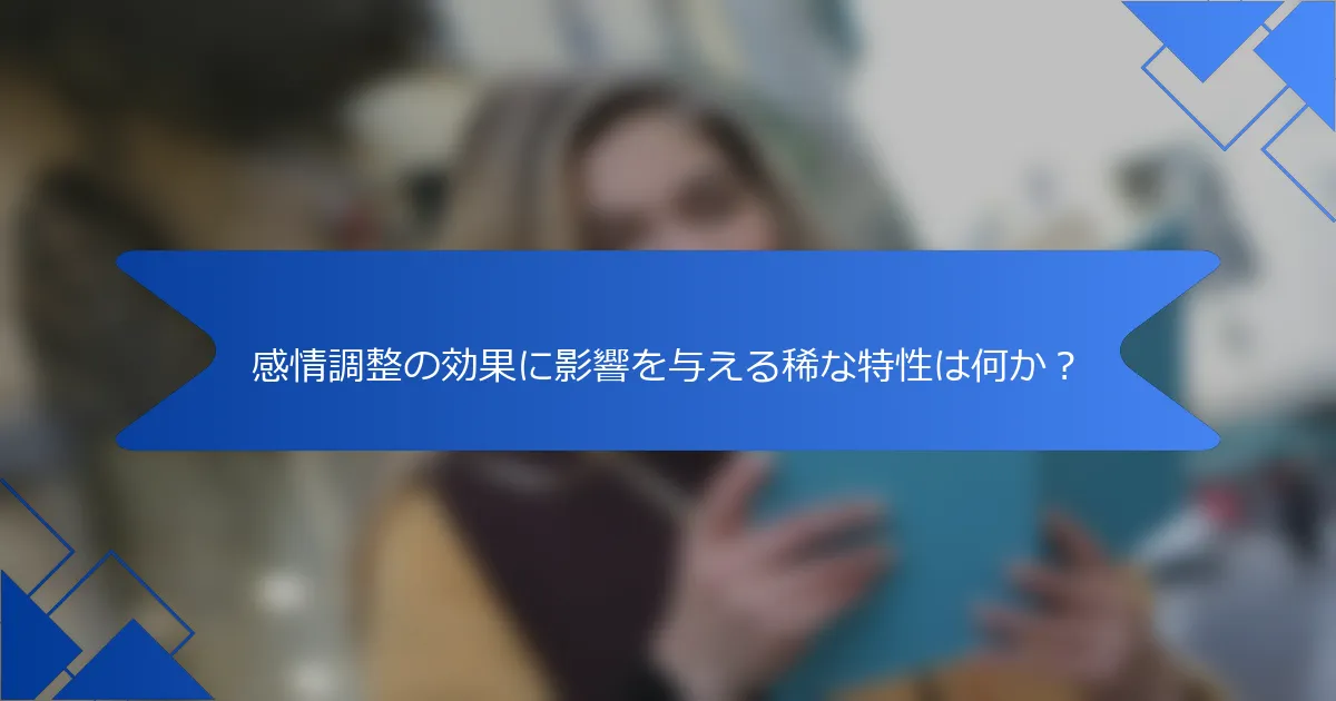 感情調整の効果に影響を与える稀な特性は何か？