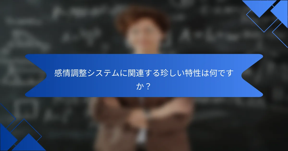 感情調整システムに関連する珍しい特性は何ですか？
