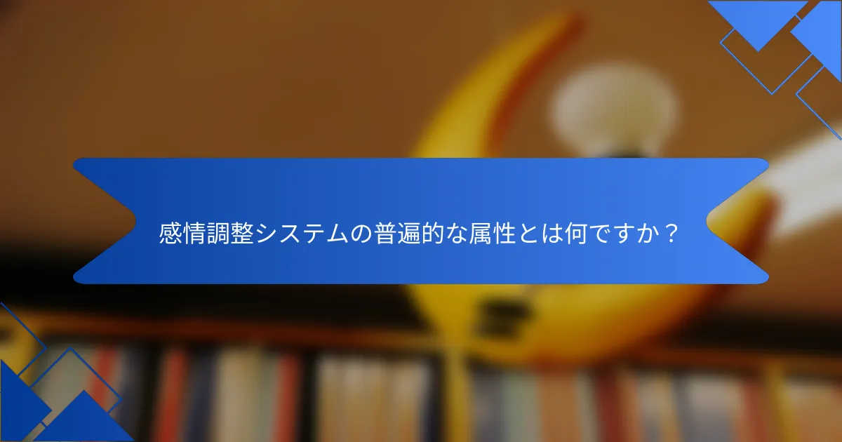感情調整システムの普遍的な属性とは何ですか？