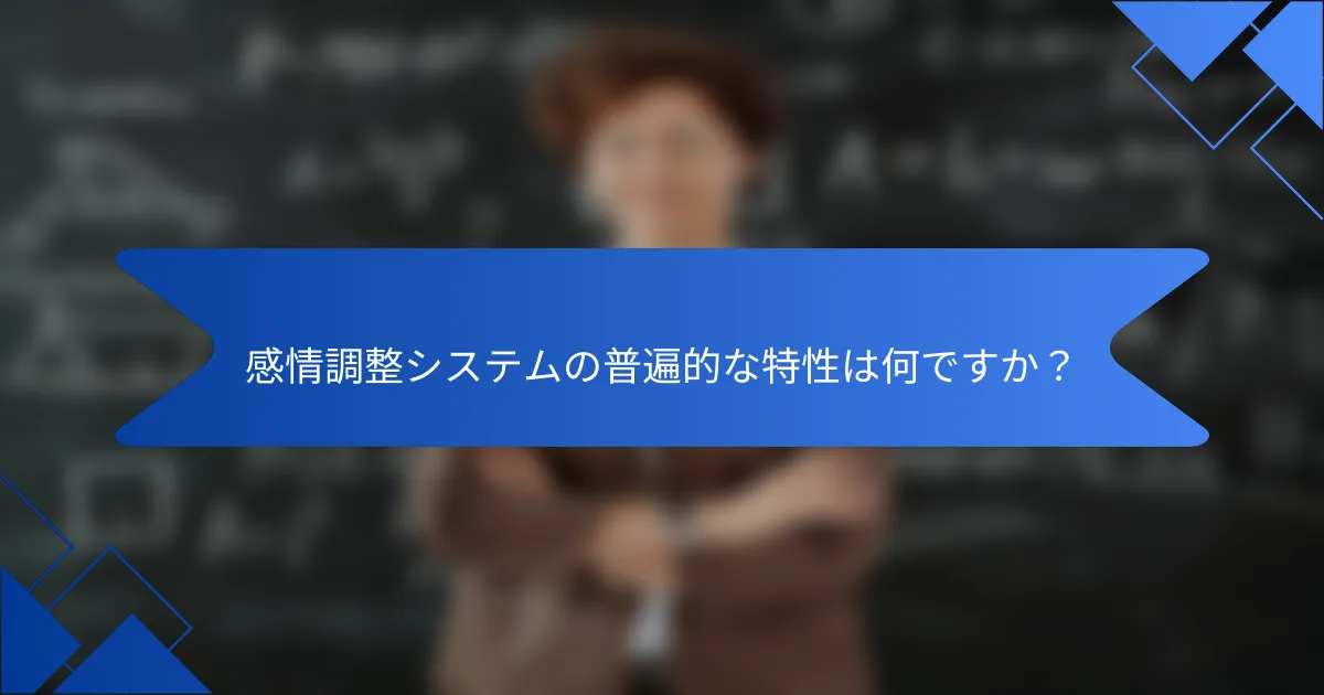 感情調整システムの普遍的な特性は何ですか？