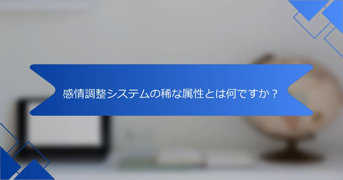 感情調整システムの稀な属性とは何ですか？