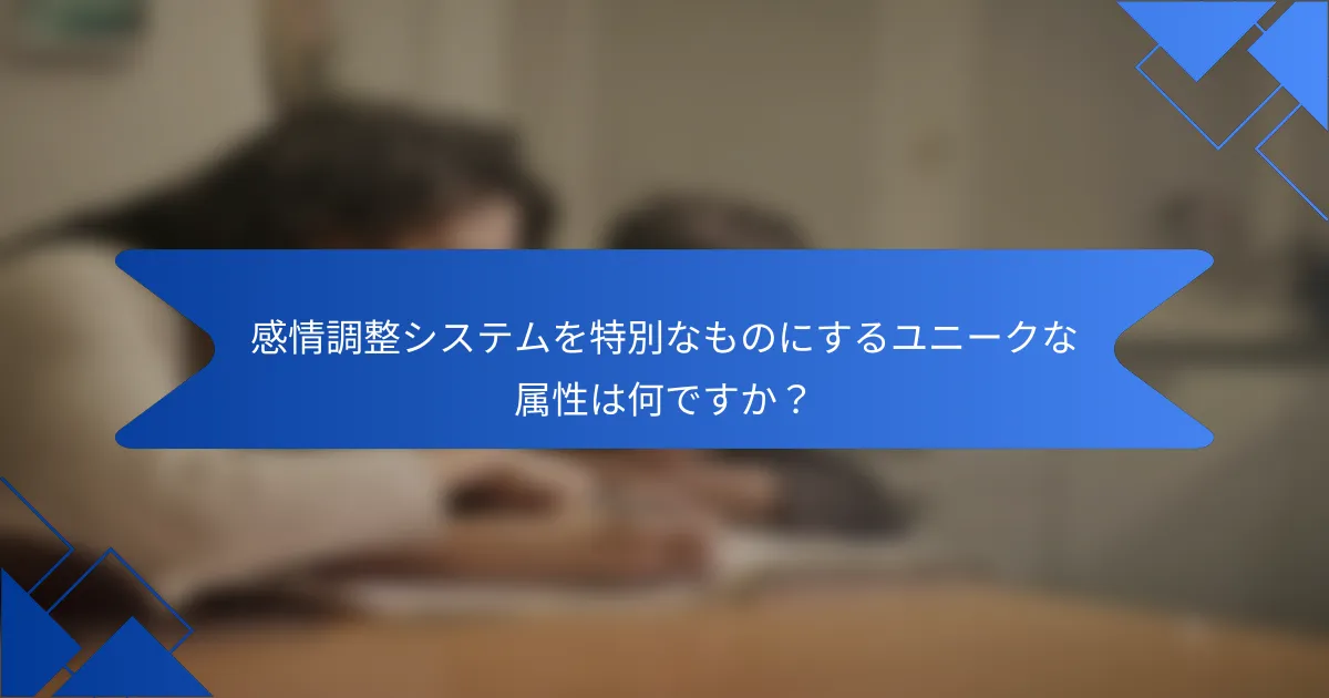 感情調整システムを特別なものにするユニークな属性は何ですか？