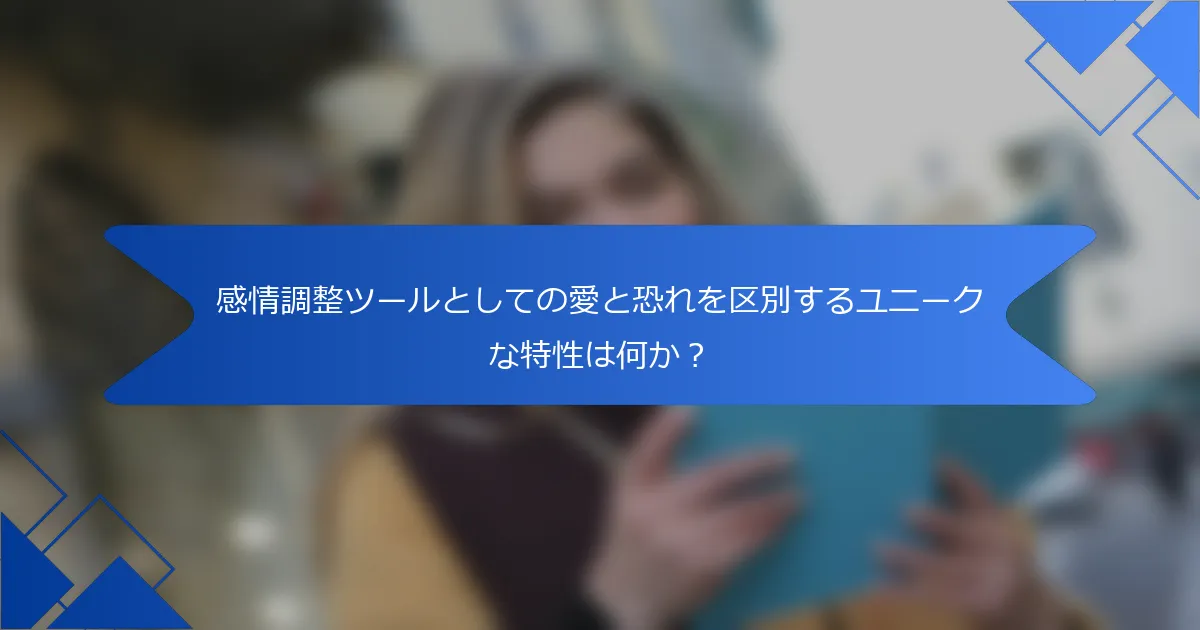 感情調整ツールとしての愛と恐れを区別するユニークな特性は何か？