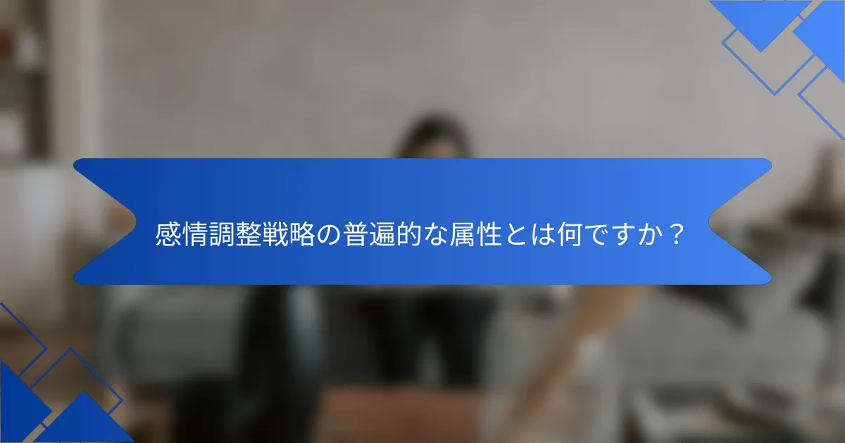 感情調整戦略の普遍的な属性とは何ですか？
