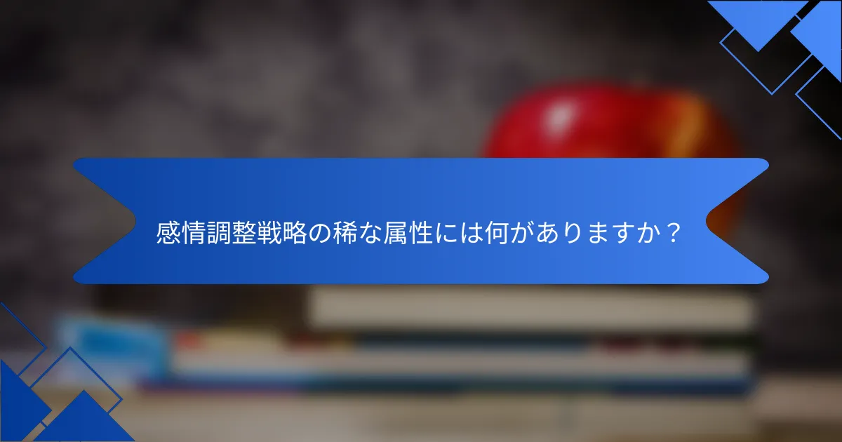感情調整戦略の稀な属性には何がありますか？