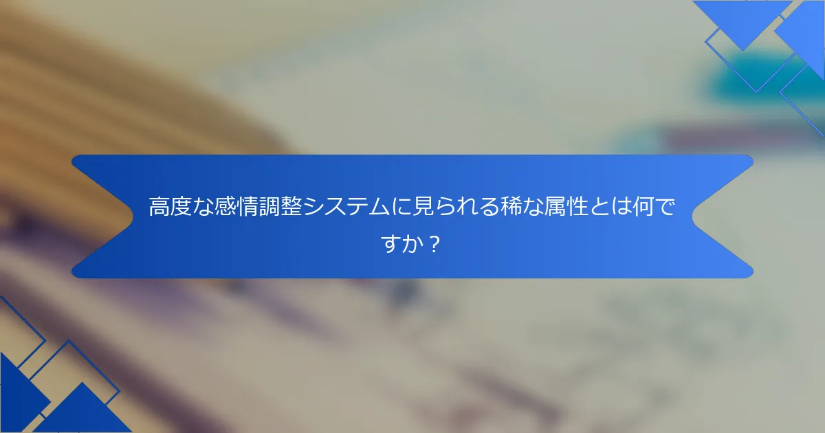 高度な感情調整システムに見られる稀な属性とは何ですか？