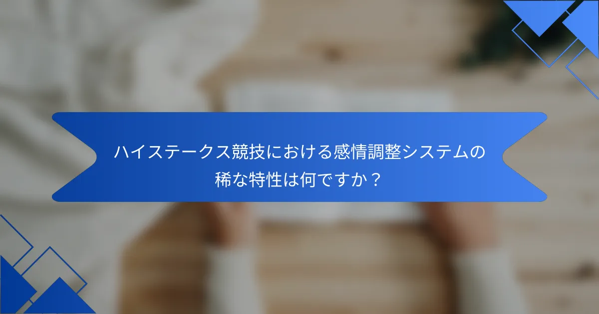 ハイステークス競技における感情調整システムの稀な特性は何ですか？