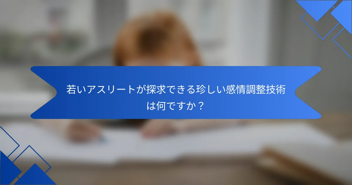若いアスリートが探求できる珍しい感情調整技術は何ですか？