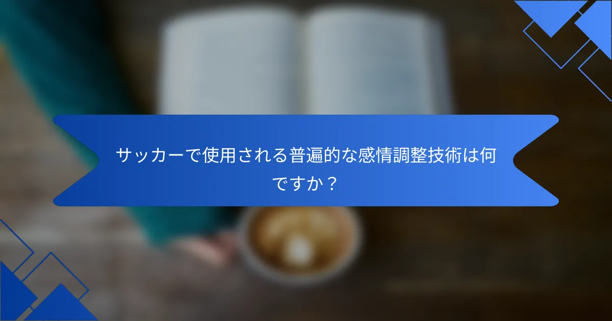 サッカーで使用される普遍的な感情調整技術は何ですか？