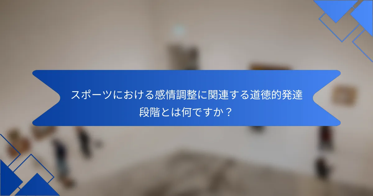 スポーツにおける感情調整に関連する道徳的発達段階とは何ですか？