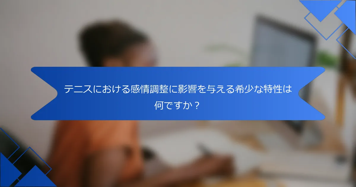 テニスにおける感情調整に影響を与える希少な特性は何ですか？