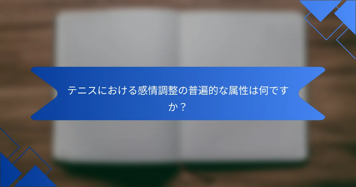 テニスにおける感情調整の普遍的な属性は何ですか？