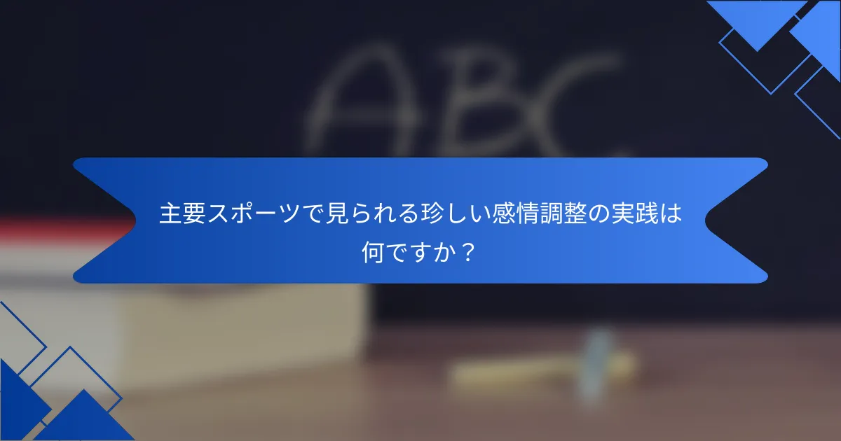 主要スポーツで見られる珍しい感情調整の実践は何ですか？