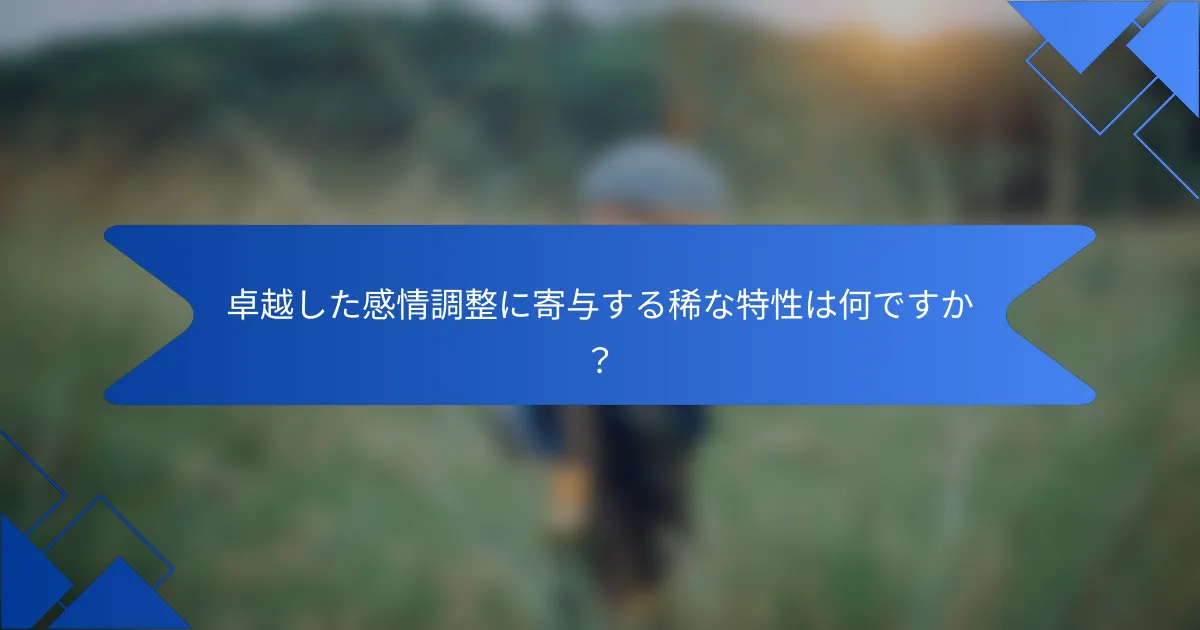 卓越した感情調整に寄与する稀な特性は何ですか？
