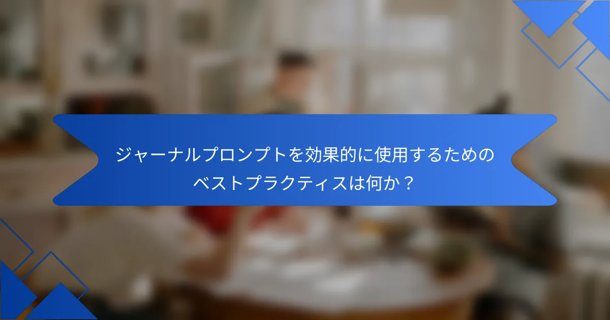 ジャーナルプロンプトを効果的に使用するためのベストプラクティスは何か？